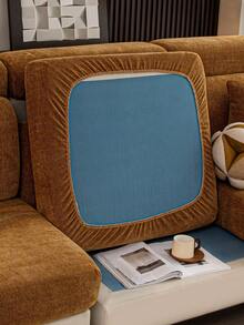 1件纯色弹力提花沙发座垫套，L型沙发套，独立沙发靠背套，防污防滑，易拆卸清洗，适用于客厅装饰，保护家具，多种尺寸可选 - 摩卡棕 - 查看 5