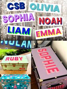 Nhãn dán tên ba chiều tùy chỉnh, nhãn dán chuyển nhiệt, decal tên vinyl bóng mờ cá nhân hóa, nhãn dán tên vinyl hai lớp, nhãn dán tên, nhãn dán chữ tên phù hợp cho hành lý, cốc, ly, bóng bay, cuộn giấy, nhãn quà tặng hoặc đám cưới tự làm. - Nhiều màu - Xem 11