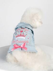 PETCIRCLE 1 bộ quần áo cho thú cưng, áo khoác cho chó kiểu dáng thường ngày hai chân, trang phục công chúa nhỏ. - Màu xanh lam - Xem 1