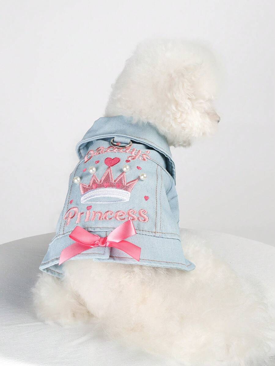 PETCIRCLE 1 bộ quần áo cho thú cưng, áo khoác cho chó kiểu dáng thường ngày hai chân, trang phục công chúa nhỏ. - Màu xanh lam - Xem 1