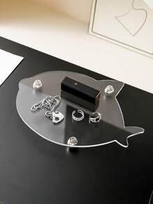 1PC Luxury Acrylic Storage Tray Silver Stud Feet Multi Shapes - View 6