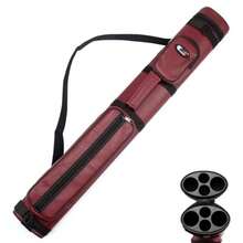 Oval - Red - GSE Games and Sports Expert 2x2 Deluxe Hard Billiard Pool Cue Stick Carrying Case (Several Colours Available) - Ovalado  Borgoa - Ver 1