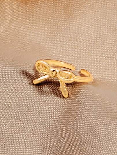 1 قطعة خاتم مفتوح مزين بفيونكة، تصميم حلو وشخصي، هدية عيد الأم، عيد الأم، عيد الأم