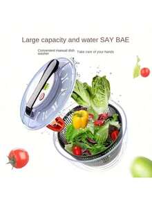 Bộ 1 dụng cụ quay ly tâm và sấy khô rau củ 3L/5L, dụng cụ quay ly tâm salad, giỏ đựng trái cây, dụng cụ rửa và sấy khô rau củ, giỏ lọc trái cây, dụng cụ quay ly tâm rau diếp, giỏ lọc, rổ lọc, dụng cụ sấy khô, dụng cụ nhà bếp thiết thực, dụng cụ rửa rau củ, đồ dùng nhà bếp, dụng cụ quay ly tâm salad, khay đựng trái cây, đồ dùng nhà bếp thiết yếu, đồ dùng cho tiệc tùng - rổ thoát nước - Xem 6