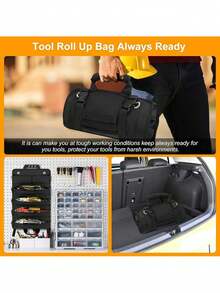 Large Capacity Foldable Thick Oxford Cloth Tool Bag And Storage Bag, Can Be Used As A Toolbox, Waterproof And Portable, Suitable For Woodworkers, Electricians And Plumbers, Also Great For Organizing Tool Rooms Or Car Trunks - A - View 5