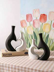 2件套拥抱情侣花瓶 - 浪漫心形设计，适合卧室和客厅 - 心形 - 查看 2