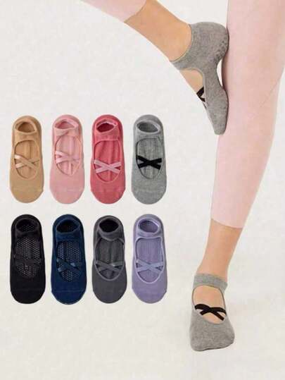 3/5 Pairs Women's Pilates Yoga Socks, Professional Non-Slip Suitable For Dance, Yoga, Workout, Fitness, Floor Exercise