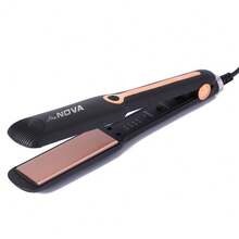 Professional Straightener With Ceramic Plate, Plug And Heat, Quick Temperature Adjustment, For Home And Salon Use, Hair Care Gift - Black - View 9