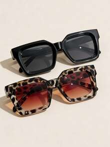 2pcs Y2K Square Fashion Accessories, Unisex Style Suitable For Daily Gatherings, Outfits, Street Snaps, Matching Styles; Also Suitable For Holiday Parties And Outdoor Beach Accessories - Multicolor - View 1
