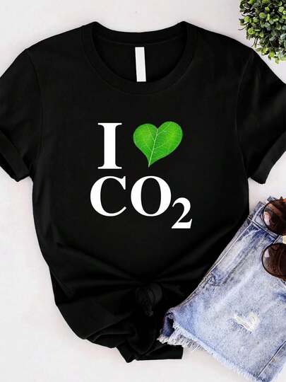 T-shirt femme imprimé J'aime le CO2