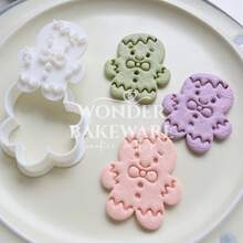 圣诞迷你姜饼人饼干模具迷你翻糖饼干工具烘焙小饼干礼盒节日派对礼物配件 - 白色 - 查看 6