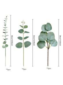 15/30/60pcs Artificial Silver Dollar Eucalyptus Leaves Branches, Bulk Fake Silver Dollar Eucalyptus Greenery Decor, Faux Eucalyptus Stems For Wedding Floral Centerpieces, Bouquets, Flower Arrangements - Green - View 10