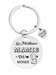 Stainless Steel Keychain, Mother's Day Gift From Grandchildren To Grandma, Grandma's Birthday Present - Multicolor - View 3