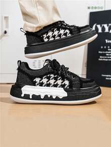 2026春季男士低帮厚底运动鞋，轻便、青春、舒适、休闲鞋 - 黑色 - 查看 6