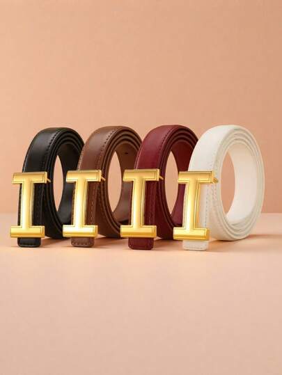 这款百搭女士休闲都市时尚腰带，采用合金扣环和字母装饰，适合夏季、上学、秋季和万圣节等场合。