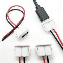 5/10pcs White Type-C 2P USB Adapter, Female To Male Connector With Red/Black PVC Cable, 3A Current, Suitable For Electric Toothbrush, Small Fan And Various DIY Electronic Projects - White - View 6