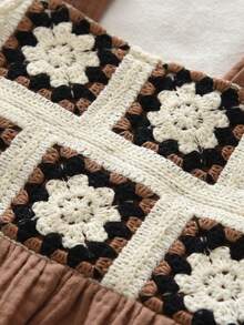 bearleader 2pcs/Set Girls' Summer Casual Floral Woven Texture Camisole Top And Pants Set - Brown - View 5