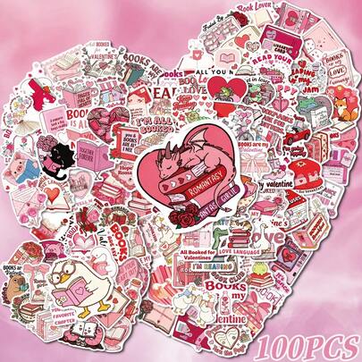100 miếng dán chủ đề Ngày Valentine, sáng tạo và độc đáo, trang trí đơn giản và nghệ thuật, thích hợp để dán lên sổ nhật ký, ốp điện thoại, sổ tay, ván trượt, đàn guitar, kệ sách, bìa hồ sơ và các mục đích DIY khác.