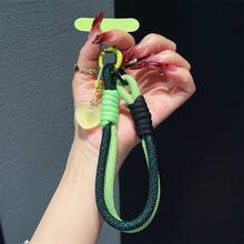1条全新手工编织短腕带，带手机壳连接器，通用手机壳配件，防滑防摔挂绳+心形吊坠 - 彩色 - 查看 14