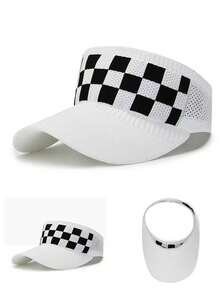 1 Piece, Summer New Sun Hat, Baseball Cap, Versatile Men's And Women's Fashionable Sun Hat, Outdoor Travel Multifunctional Embroidered Checkered Sun Hat, Couple Summer Mountain Climbing Sun Hat, Beach Couple Sun Hat, Daily Leisure Empty Top Baseball Cap - Multicolor - View 6