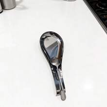 1-2 piezas Reposacdores de cuchara de acero inoxidable, soporte plano para cucharas para el hogar, hotel, restaurante, utensilios de cocina (plateado) - Plateado - Ver 9