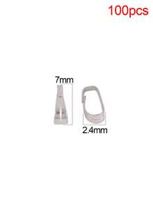 100 piezas Ganchos de conexión de acero inoxidable con clip de presión para hacer joyas DIY, accesorios y suministros - Botones de bricolaje - Ver 16