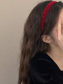 Fascia per capelli in velluto con cristalli larga 2cm, fascia per capelli retrò alla moda e ampia, accessorio per capelli elegante adatto per l'uso quotidiano e la cura della bellezza delle donne - Multicolore - Visualizzare 3