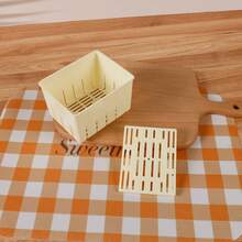 1 Set Fashion DIY Tofu Pressing Mold, Plastic PP Tofu Box, Homemade Tofu Basket, Specialized Kitchen Tool - Beige - View 6