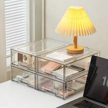 CASEGRACE Hộp đựng đồ dùng văn phòng phẩm, đồ dùng học tập, đồ dùng nhà bếp trong suốt, có thể xếp chồng lên nhau, hộp đựng đồ dùng linh tinh, món quà hoàn hảo cho bàn làm việc, bàn trang điểm, phòng ngủ, phòng ký túc xá - giải pháp tổ chức đồ đạc hiệu quả. - Trong sáng - Xem 4
