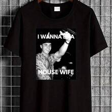 John Summit Merch T-Shirt - Dom Dolla Festival Outfit EDM DJ Graphic Print I WANNA HOUSE WIFE Design - Breathable Soft U - 黑色 - 查看 5