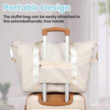 28 Inch Luggage Set With Duffel & Cosmetic Bag, ABS Hard Shell Checked Suitcase With 360° Spinner Wheels & TSA Lock For Long-Distance Travel - Beige - View 4