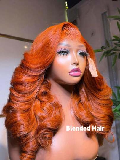 200% Density Natural Black Color 13x4 HD Transparent Lace Front Wigs Pre Plucked Hairline Wigs 8-34Inch Glueless Body Wave Human Blended Hair Women's Fashion Wig Suitable For Daily Wear Or Gatherings