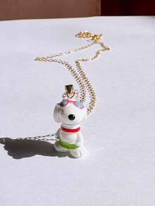 SNOOPY 1pc Delicate & Cute Pendant Necklace Set, Suitable For Daily Wear, Travel, And Women's Gift - Multicolor - View 9