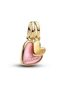 1个镀银毛毛虫和心形吊坠，可用于DIY手链/项链，礼品 - 多色A - 查看 7