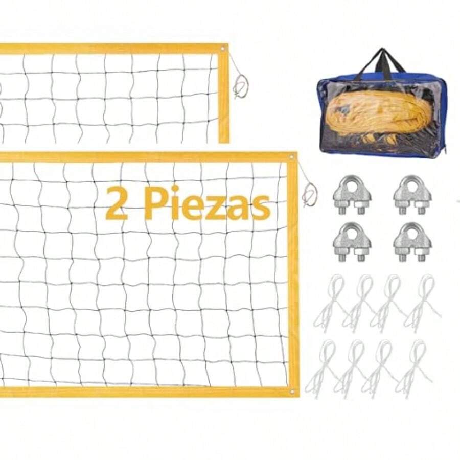 BOJA 2 Piezas Red de Voleibol - Amarillo - Ver 1