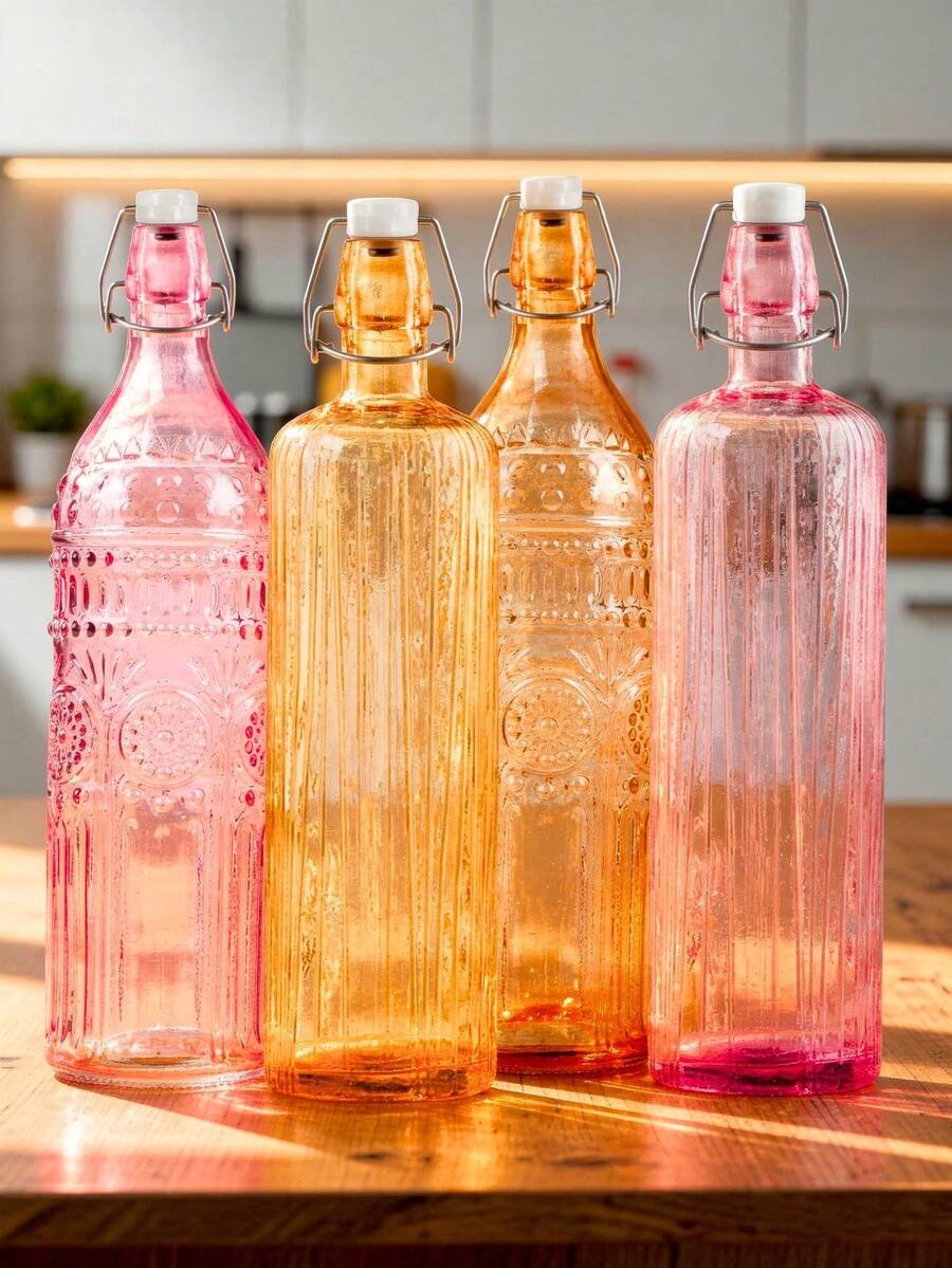 1 Bottle Of Colored Water 1 Liter Assorted Shipping High Relief Glass Refrigerator Door Pink/Amber Home Kitchen - hỗn hợp - Xem 1