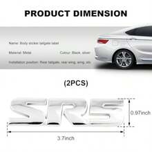 2 PCS SR5 Metal Emblem 3D SR5 Nameplate Logo Badge Sticker Car Bumper Decal Self-Adhesive Metal Emblem Sticker Exterior Decor For Vehicle Trunk Tailgate Side Fender Silver - Bạc - Xem 2