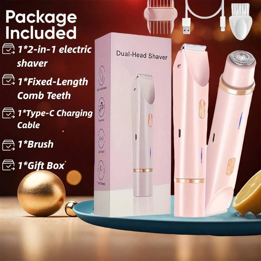 2-In-1 Electric Shaver, Women's Hair Trimmer, Suitable For Face, Arm And Bikini Area Grooming, Great Gift - Multicolor - View 1