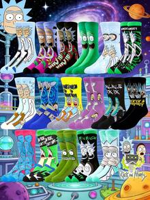5 Pairs Random Warner Bros. Series Unisex Fashion Funny Cartoon Character Versatile Comfortable Crew Socks - Multicolor - View 9