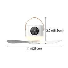 3600 MAh Small Ceiling Fan With LED Light And Remote, Adjustable Speeds And Brightness, Light Socket Fan For Bedroom, Kitchen, Living Room - Multicolor - View 8