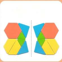 Rompecabezas geométrico magnético Tangram, juguetes educativos de bloques de construcción para niños - Multicolor - Ver 8