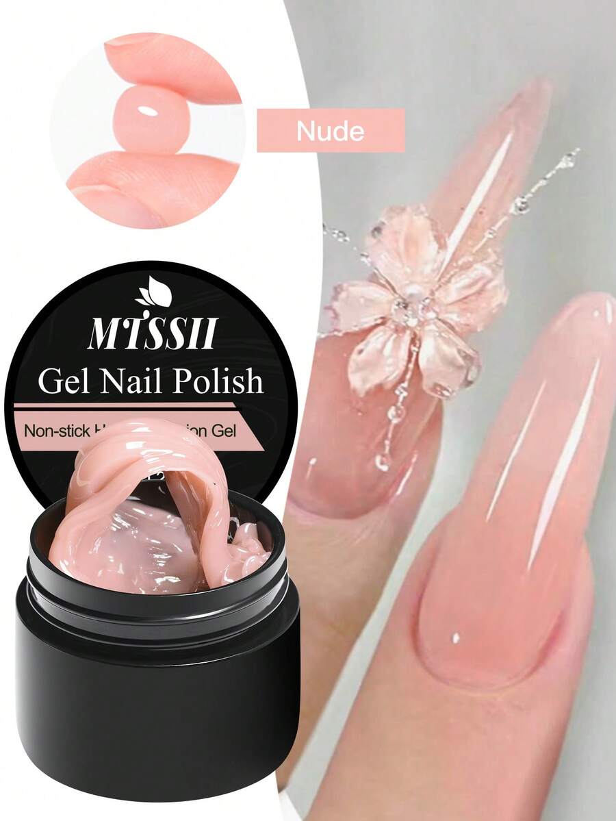 Mtssii 8ml Nude Non Stick Hand Extension Gel Nail Polish For 3D Shaping Nail Art Solid Clear Milky White Jelly Nude PInk Hard Gel For Fake Nail Carving Flower Nail Art Acrylic Gel Varnish Solid Builder Gel Easy To Operate Manicure For Home And Slaon - 裸色 - 查看 1
