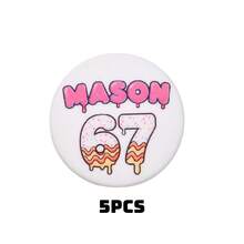 5颗学院风67印花硅胶珠，28毫米荧光粉色涂鸦图案，适合作为毕业纪念品/教师礼物/返校礼物，可用于DIY创意手链、项链、包包挂饰和其他手工项目。 - 彩色 - 查看 15