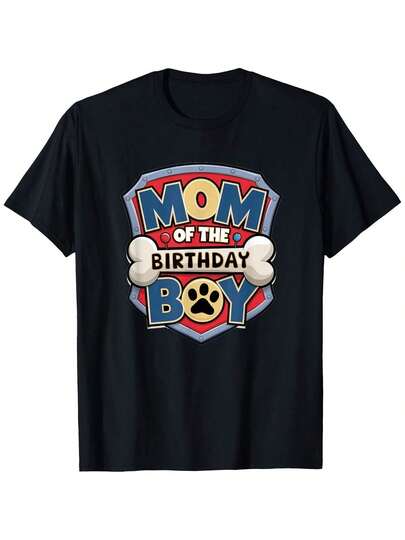 Mom Of Birthday Boy Cartoon Family Matching Women-Shirt,Men-Shirt, Sports -Shirt ,Comfortable Home Wear, Daily Fashion, Party Wear-Shirt,Unisex Style ,Sizes S - XXXXL ,-Shirt