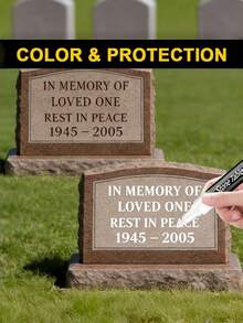 Gold Tombstone Marker | Waterproof, Quick-Drying Oil-Based Fine Tip Marker To Restore Faded Inscriptions On Tombstones And Granite Surfaces, Suitable For Cemetery Maintenance And Marble/Tile Color Restoration - Waterproof and High Temperature Resistant Models - View 3