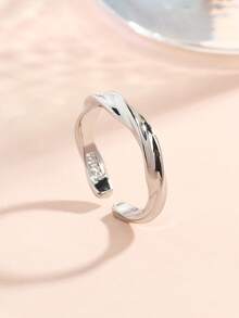 1pc Mobius Ring, Unisex Single Ring, Couple Rings, Minimalist Style Fashion Versatile Ring, Adjustable Open Design - Multicolor - View 7