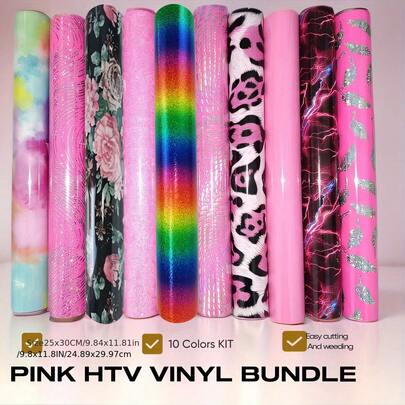 Cheonet 8pcs 25x30CM/9.8X11.8in Heat Transfer Lettering Film,Heat Transfer Vinyl For Cut Machine, Iron On Vinyl For T Shirts Pillows