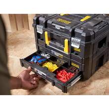 FatMax Pro-Stack Werkzeugkoffer Werkzeugbox leer Werkzeugkasten - Werkzeugkiste (21,5L Fassungsvermögen, mit 2 Schubladen und Organizern für Kleinteile, mit Metallschließen) FMST1-71981 - Einzel - Übersicht 4