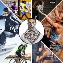 1pc Unisex Spring/Autumn Neck Gaiter Face Mask, Outdoor Cycling Balaclava Scarf, Multiple Patterns, Soft Texture, Elastic Breathable Fabric, Sun Protection, Dust-Proof, Windproof, Moisture-Wicking, Washable, Suitable For Outdoor Activities, Hiking, Fishing, Running, Cycling, Trekking In Spring And Autumn - Grey American Flag - View 4
