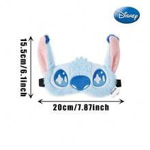Monogram 1PC Disney Officially Licensed Stitch Angel Eye Mask Couple Style Cute Cartoon Soft Comfortable Plush Material Nap Rest Sleep Elastic Portable Design Light Blocking Eye Mask Stain-Resistant Creative Room Decoration Christmas Birthday Surprise Gift - 1PC - View 2